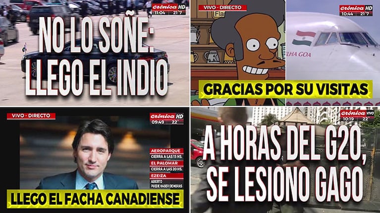 El show de placas de Crónica TV por el G20 en Buenos Aires