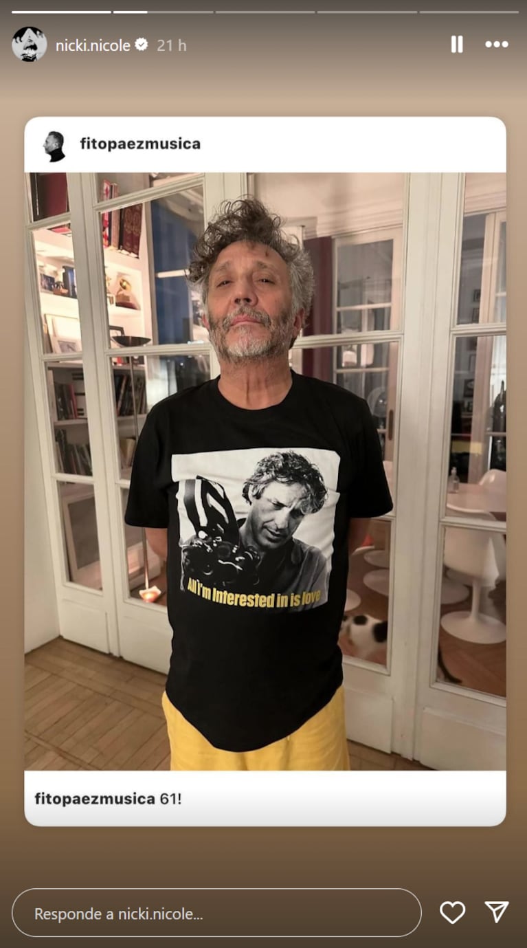 El significativo homenaje de Nicki Nicole a Fito Páez por su cumpleaños: “Genio”