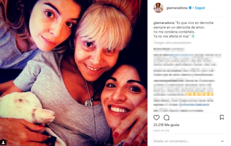 El significativo posteo que Gianinna Maradona le dedicó a Claudia Villafañe y Dalma: "Derroche de amor; ya no me afecta el mal"