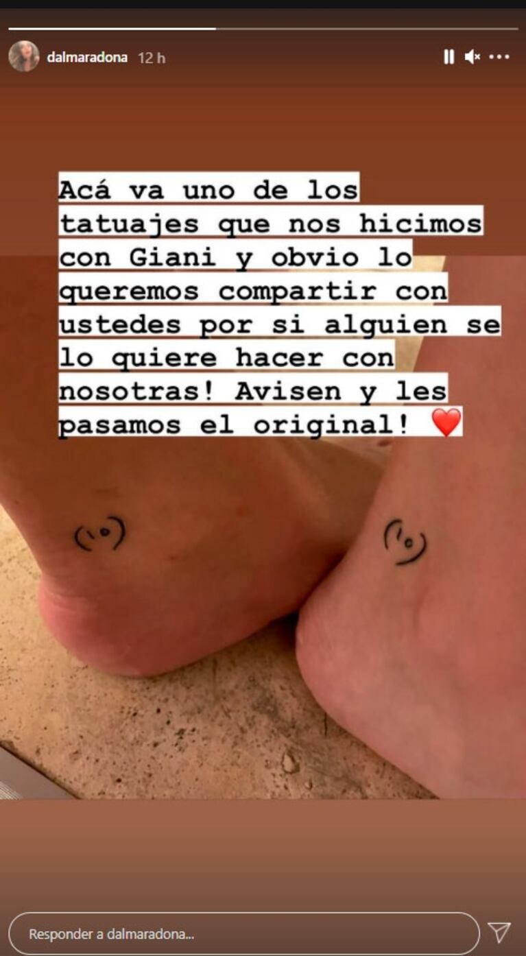 El significativo tatuaje que se hicieron Dalma y Gianinna Maradona, a un mes de la muerte de Diego