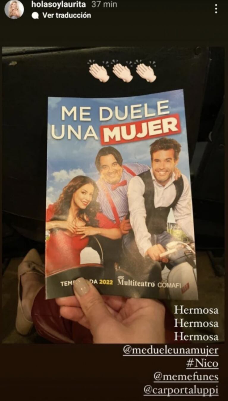 El sincericidio de Laurita Fernández tras ir a ver a Nicolás Cabré al teatro: "Nunca podría ser su amiga"