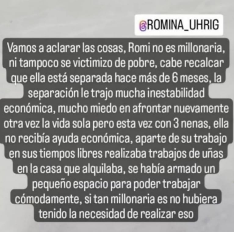 El sobrino de Romina de Gran Hermano contó la verdad sobre su situación económica