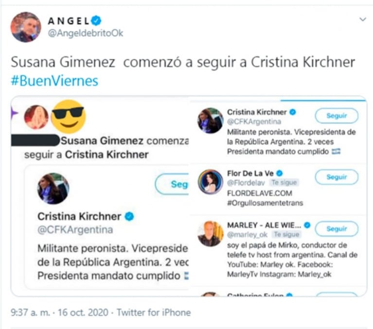 El sorpresivo gesto de Susana Giménez con Cristina Kirchner en las redes