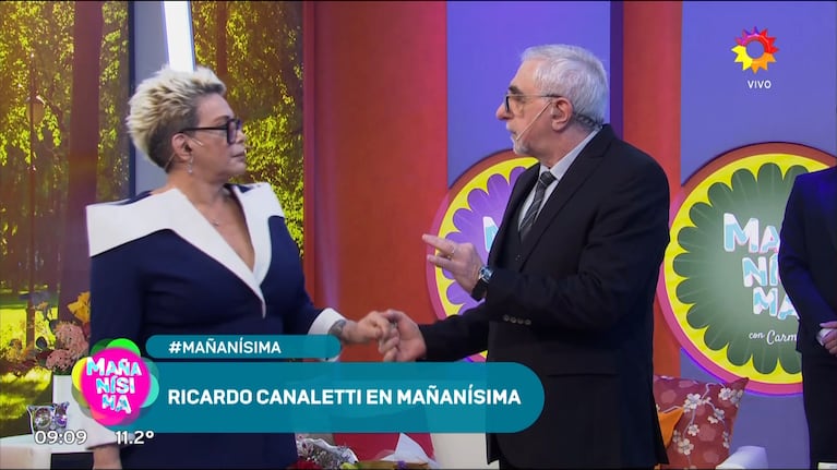 El sorpresivo reclamo de Ricardo Canaletti a Carmen Barbieri en el debut de su programa: “Tengo una queja”