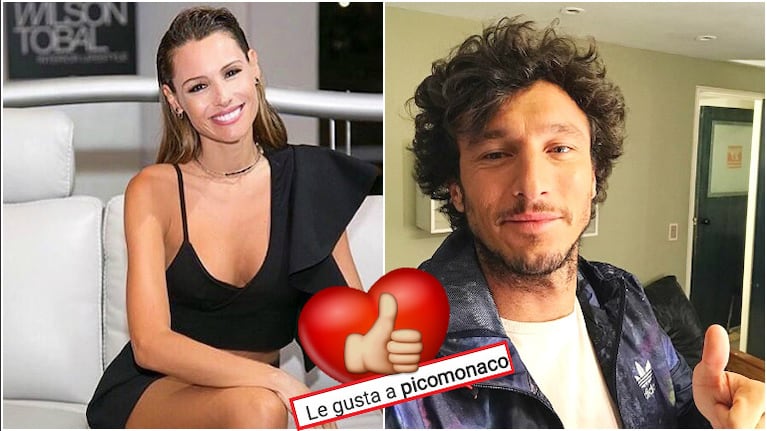 El sugerente "me gusta" de Pico Mónaco a Pampita en Instagram (Fotos: Instagram)