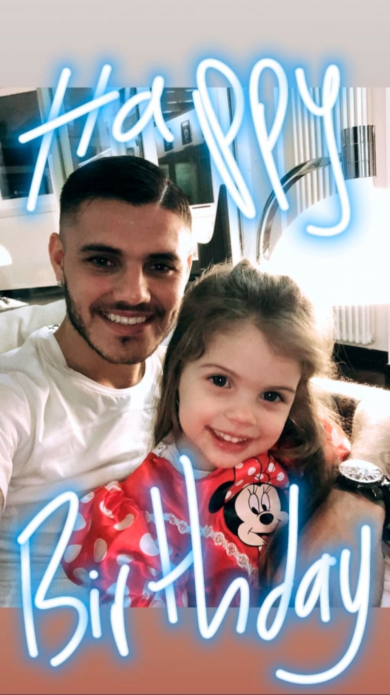 El súper cumpleaños de Francesca, la hija de Wanda Nara y Mauro Icardi: mega torta y decoración animada 