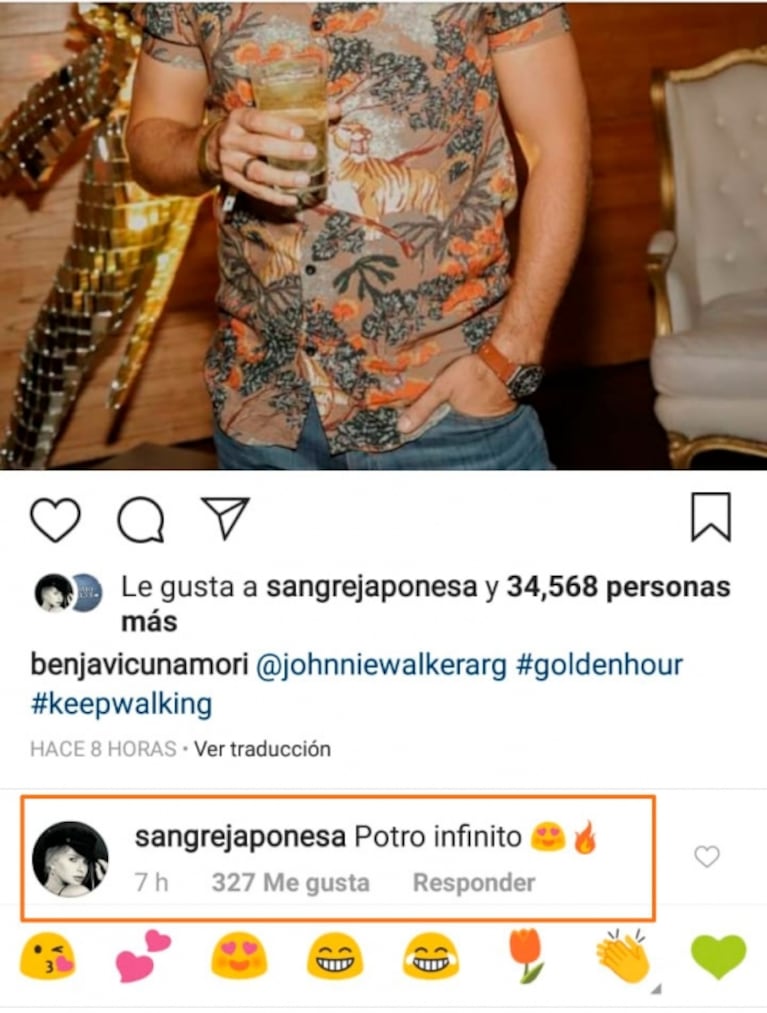 El súper piropo de la China Suárez a Benjamín Vicuña, al ver una foto seductora del actor: "Potro infinito"