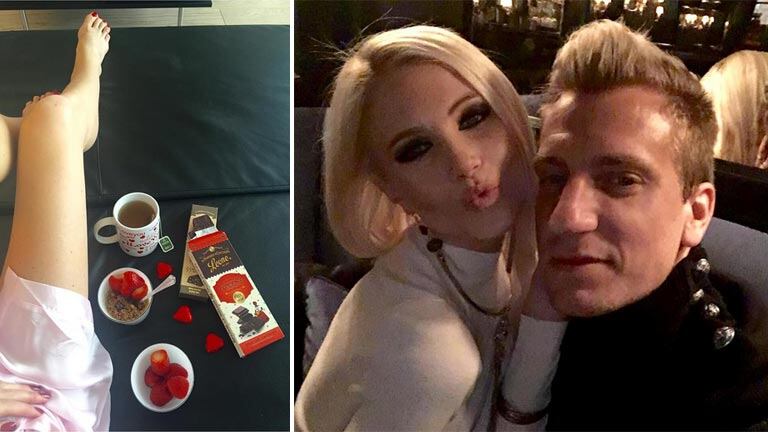 El súper romántico San Valentín de Maxi López y su novia, Daniela Christiansson