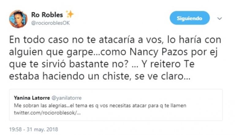 El tenso momento de Yanina Latorre y Rocío Robles en TV... ¡qué terminó en un picante cruce en Twitter!