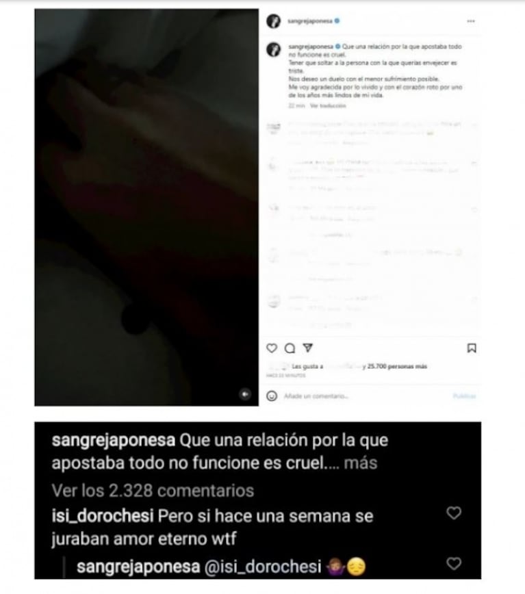 El tierno gesto de Nicolás Cabré con China Suárez, tras separarse de Rusherking, que hizo estallar las redes: le puso un corazoncito en su muro