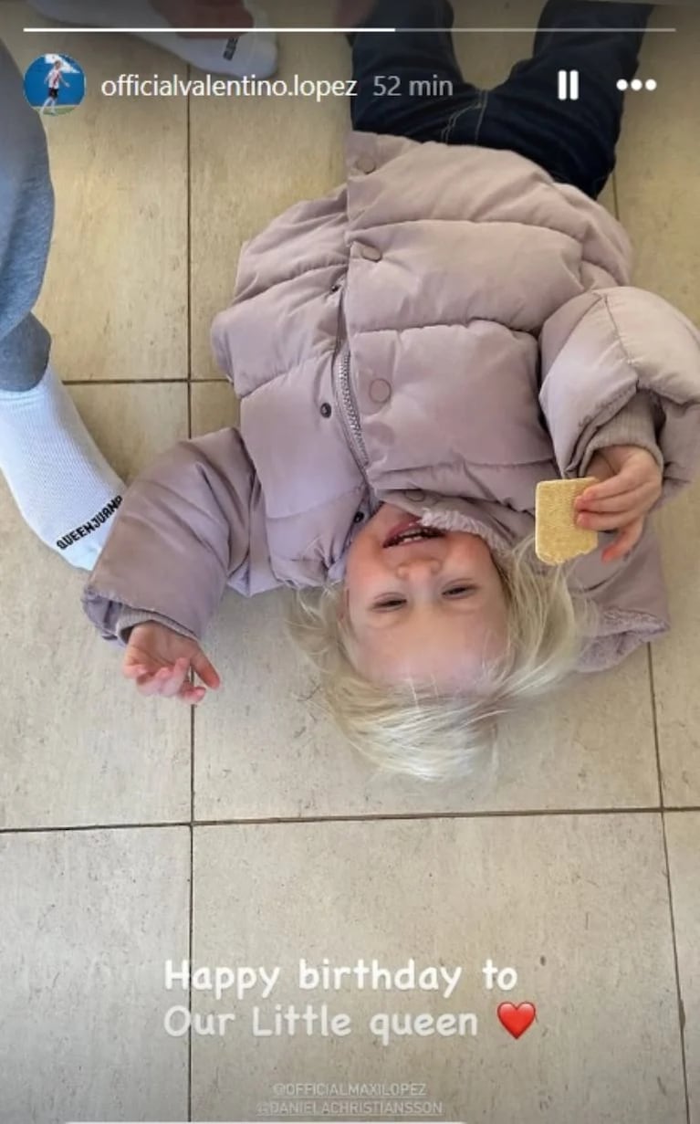 El tierno gesto de Valentino López con su hermana Elle en su cumpleaños: “Nuestra pequeña reina”. Crédito: Instagram