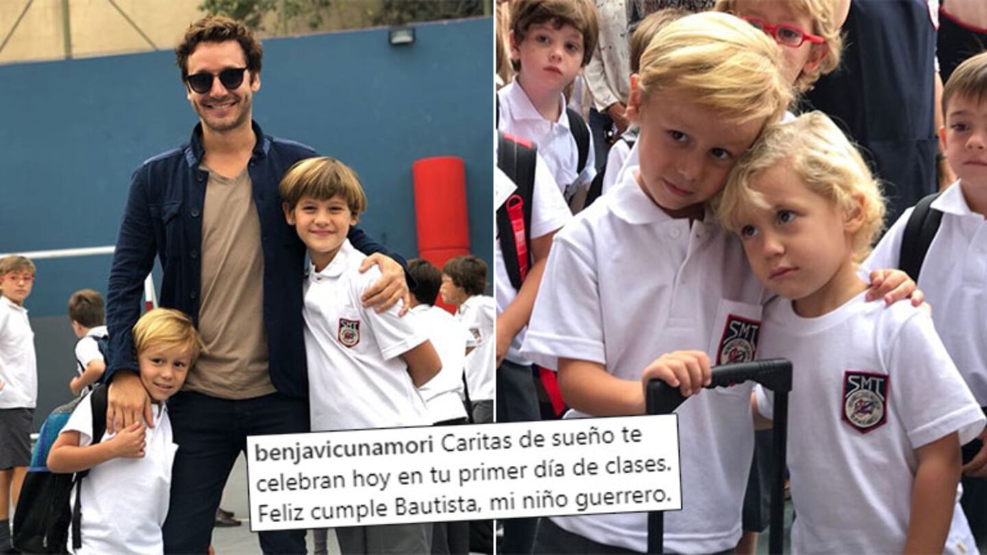 El tierno mensaje de Benjamín Vicuña en el primer día de escuela de sus hijos: Caritas de sueño