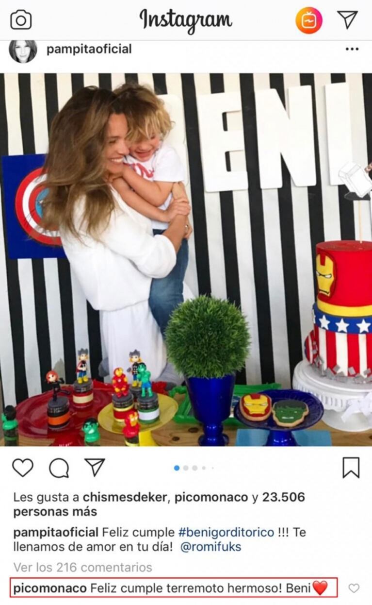 El tierno mensaje de cumpleaños de Pico Mónaco al hijo menor de Pampita