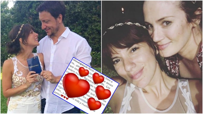 El tierno mensaje de Paula Chaves a Gimena Accardi tras su casamiento con Nico Vázquez (Fotos: Instagram)