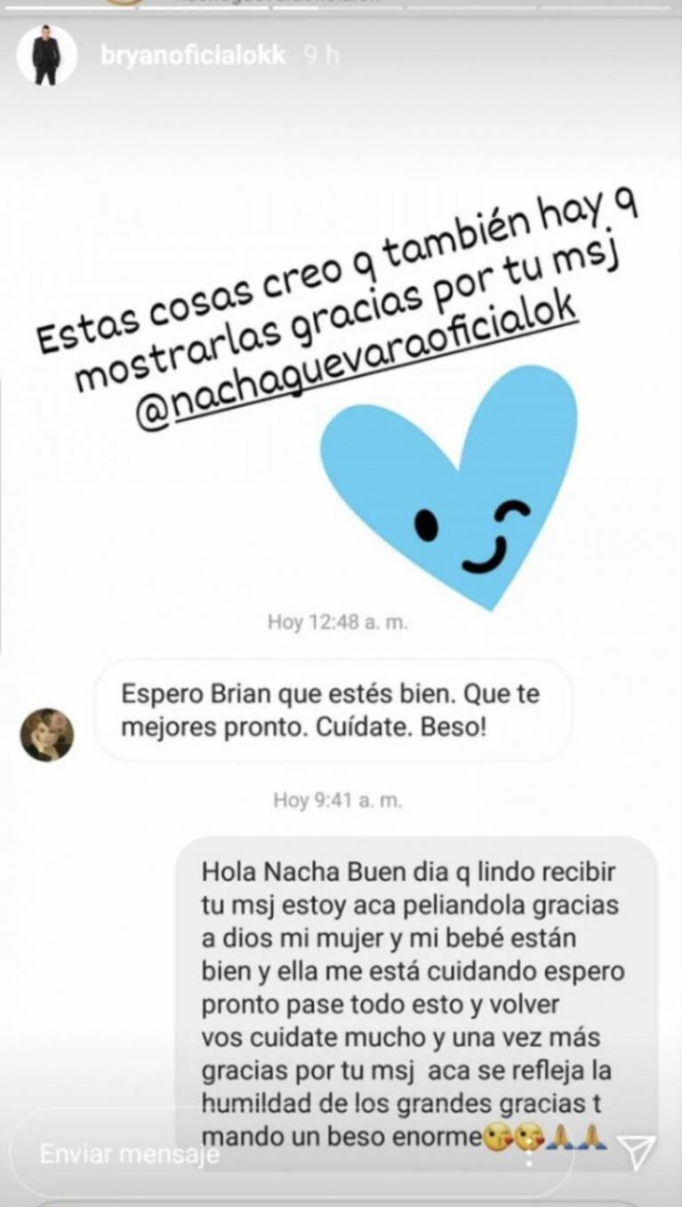 El tierno mensaje privado que Nacha Guevara le envió a Brian Lanzelotta: "Estas cosas hay que mostrarlas"