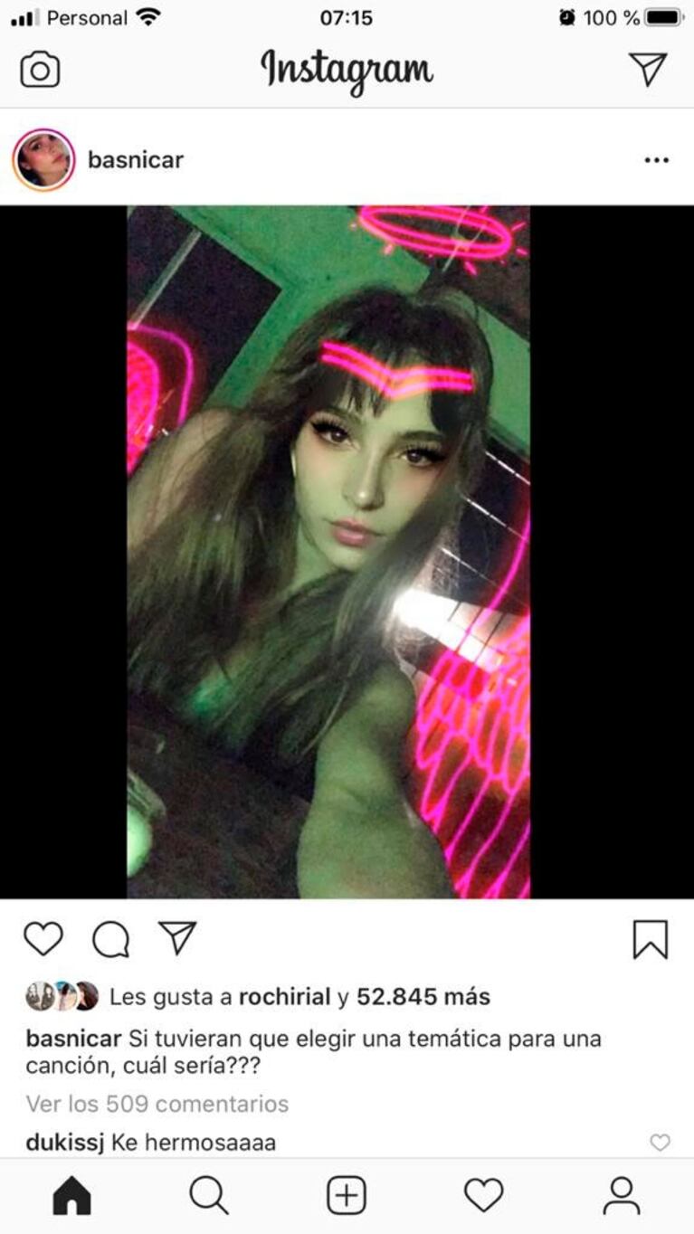 El tierno piropo en Instagram de Duki a Brenda Asnicar durante la cuarentena: "¡Qué hermosa!"