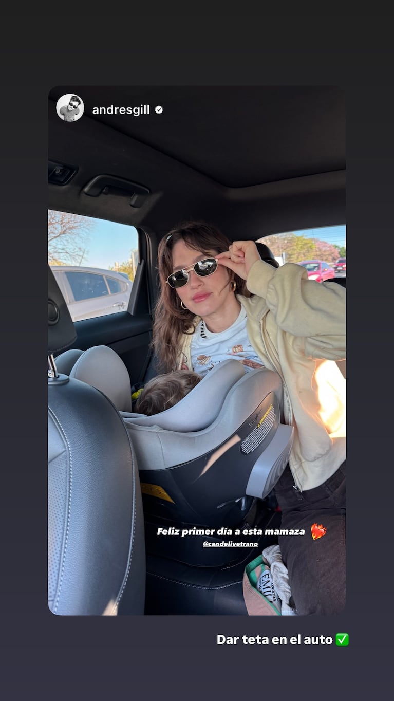 El tierno saludo de Andrés Gil a Cande Vetrano en su primer Día de la Madre y la divertida respuesta de ella. Crédito: Instagram