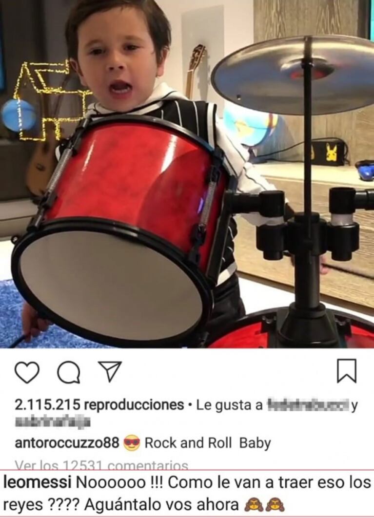 El tierno video de Mateo, el hijo de Lionel Messi, tocando la batería: la divertida reacción de su papá