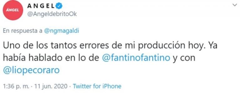 El "tirón de orejas" 2.0 de Ángel de Brito a su equipo en LAM: “Uno de los tantos errores de mi producción”