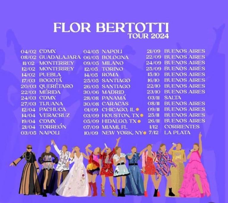El Tour 2024 de Florencia Bertotti.