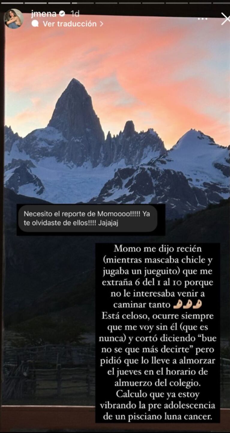 El tremendo reproche de Momo Osvaldo a Jimena Barón por haber viajado sola con su novio