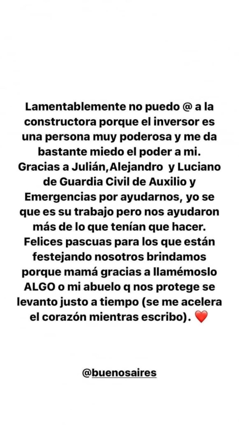 El tremendo susto de Sofía Pachano tras el derrumbe del techo de su casa: "Mi mamá casi muere aplastada"