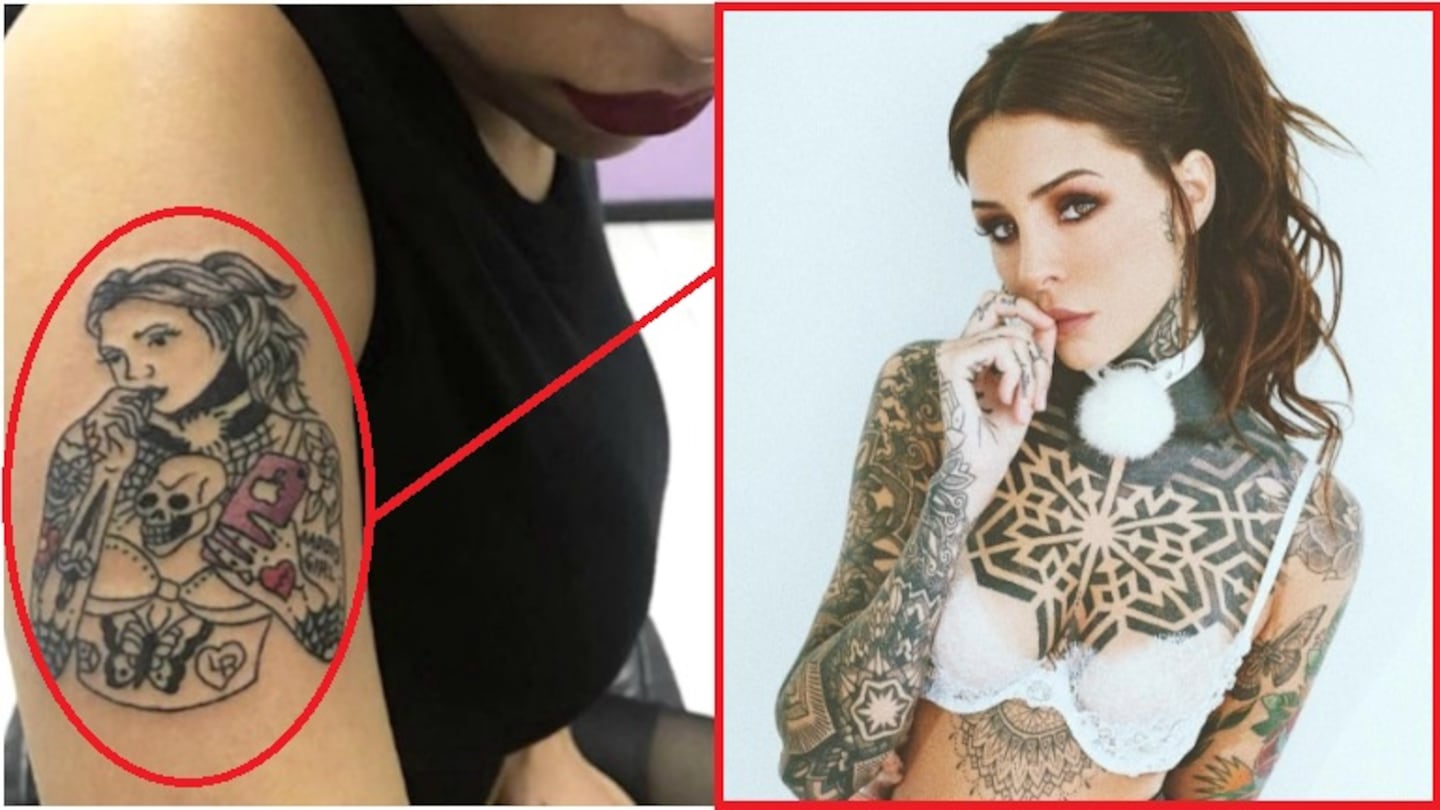 El tremendo tatuaje de un retrato de Candelaria Tinelli que se hizo una fan (Fotos: Instagram)