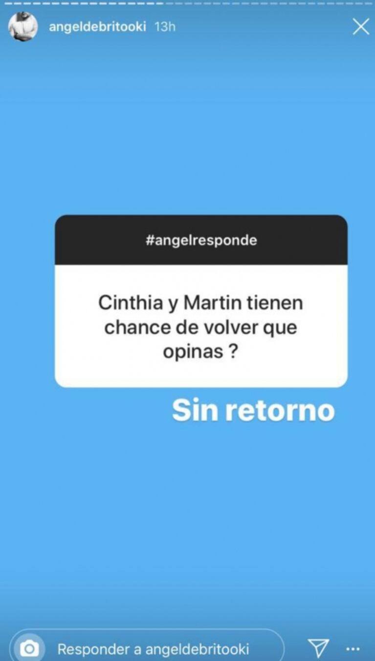 El tremendo veredicto de Ángel de Brito sobre la crisis de Cinthia Fernández y Martín Baclini: "Sin retorno"