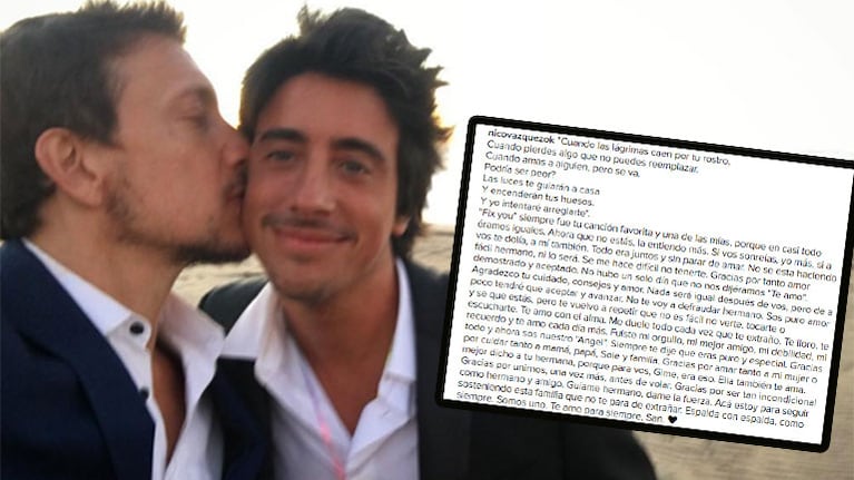El triste mensaje de despedida de Nicolás Vázquez a Santiago. Foto: Instagram.
