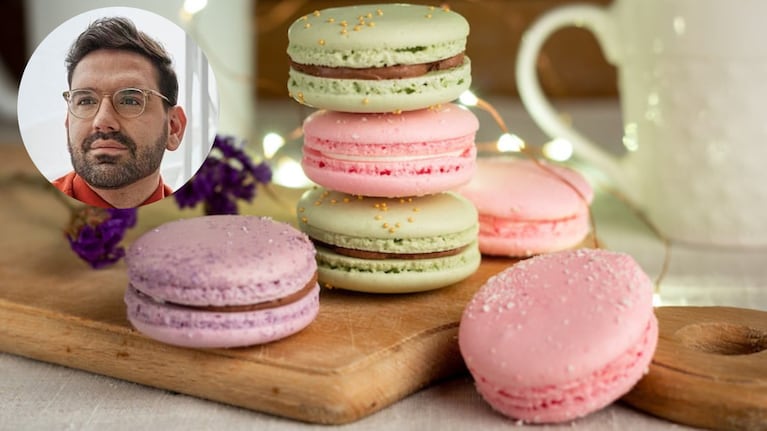 El truco de Damián Betular para que los macarons no se "rajen" al horneralos. Foto: montaje