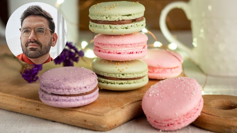 El truco de Damián Betular para que los macarons no se "rajen" al horneralos. Foto: montaje
