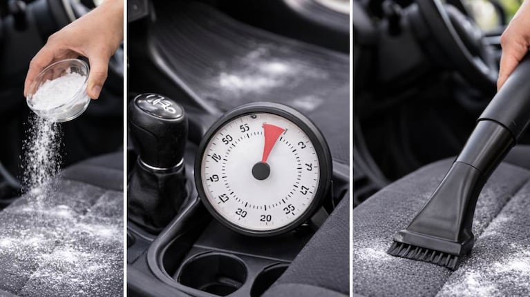 El truco del bicarbonato sodio en el auto se aplica en pocos minutos. Foto: IA