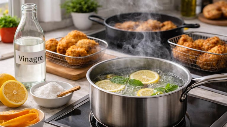 El truco del vinagre para eliminar el olor a fritura