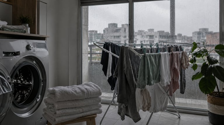 El truco para que la ropa salga mucho más seca del lavarropas en apenas 10 minutos. Foto: IA