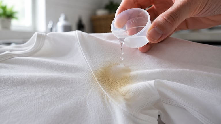 El truco que recomiendan los especialistas para sacar manchas de la ropa. Foto: IA
