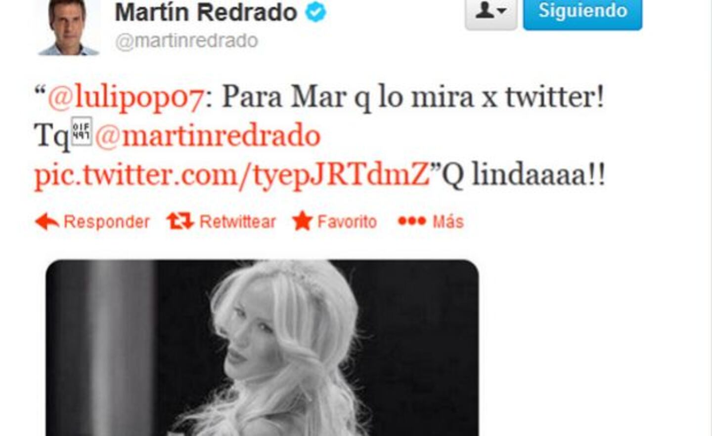 El tuit de Luciana Salazar para Martín Redrado y la respuesta de él. (Foto: Twitter)