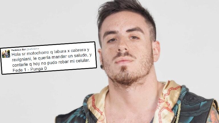El tweet de Federico Bal tras sufrir un intento de robo callejero (Foto: Web y Twitter)