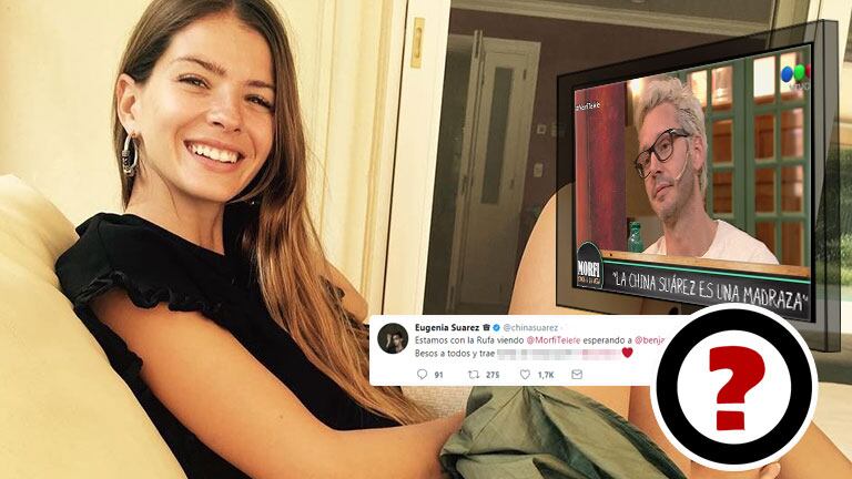 El tweet de la China Suárez en plena nota de Benjamín Vicuña en TV