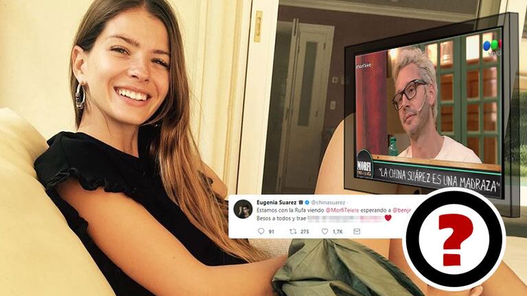 El tweet de la China Suárez en plena nota de Benjamín Vicuña en TV