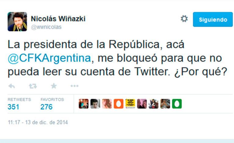 El tweet de Nicolás Wiñazki anunciando la llamativa noticia. (Foto: Twitter)