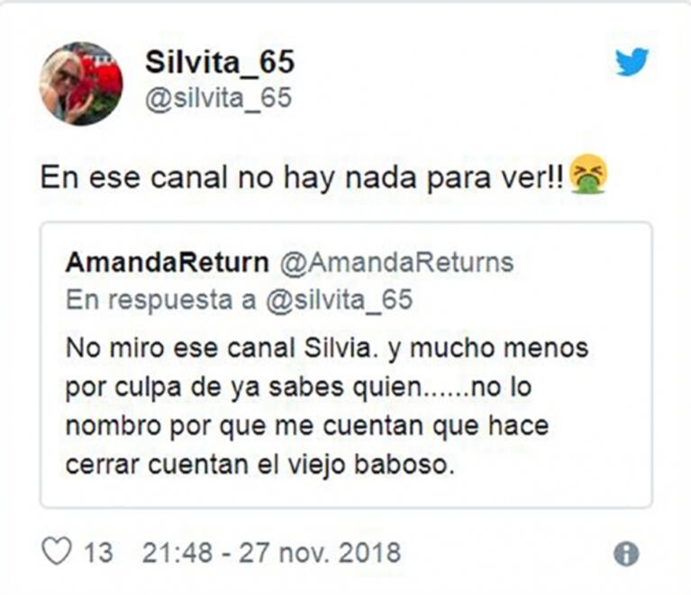 El tweet de Silvia D’Auro contra la programación de América ¿y Rial?: "¡En ese canal no hay nada para ver!"