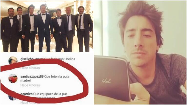 El último comentario en Instagram de Santiago Vázquez a una foto de su hermano, momentos previos a su muerte (Fotos: Instagram y Twitter)