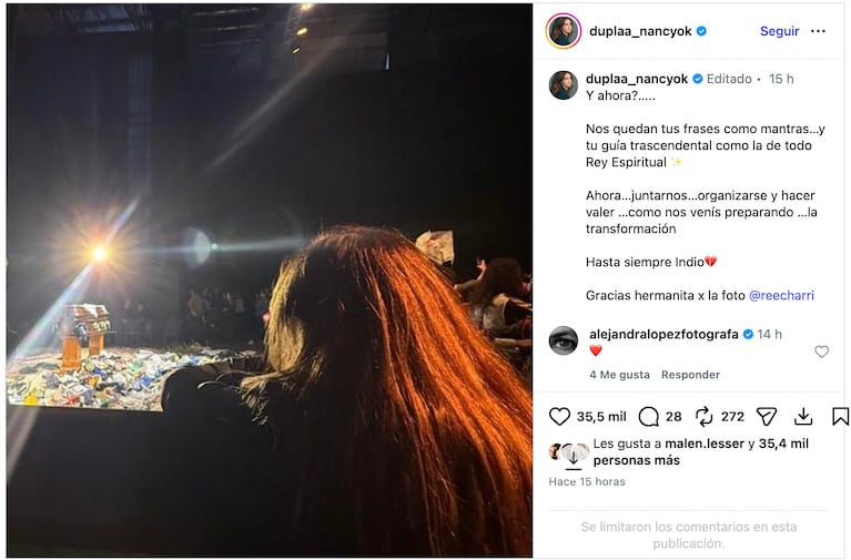 El velorio del Indio Solari: Los artistas que dijeron presente en la despedida. Crédito: Instagram
