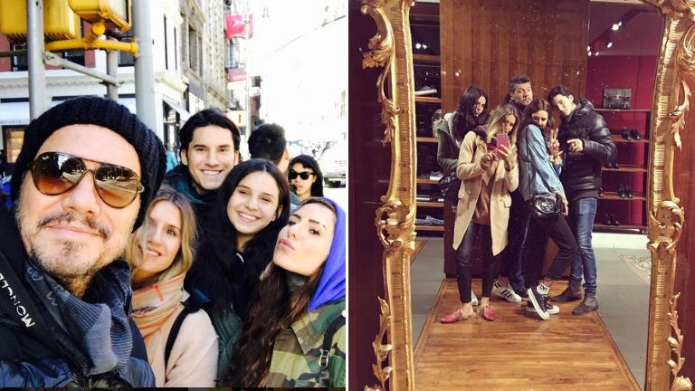 El viaje de Marcelo con sus cuatro hijos mayores a Nueva York. (Fotos: Instagram)