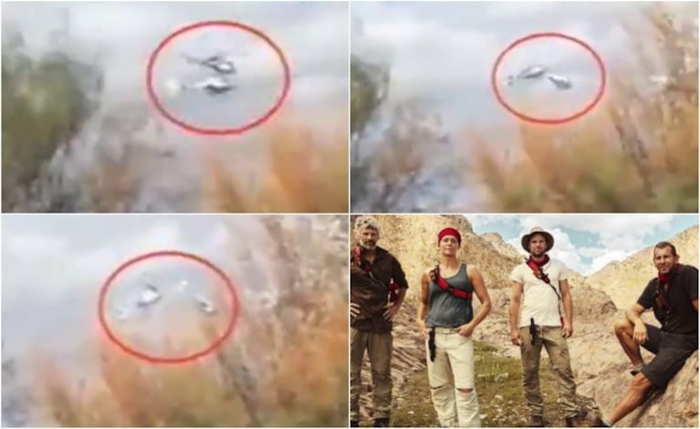 El video casero que registró la colisión de los dos helicópteros, que eran parte del reality show Dropped. (Foto: Web)