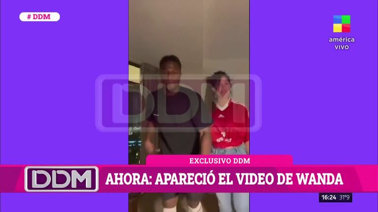 El video de Wanda Nara con el futbolista Keita Baldé. Foto: Captura (América)