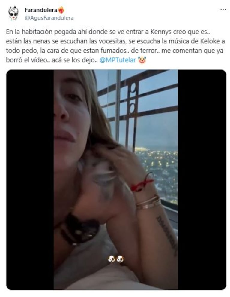 El video que publicó y borró Wanda Nara con L-Gante generó muchos comentarios. (Foto: captura Twitter/X)