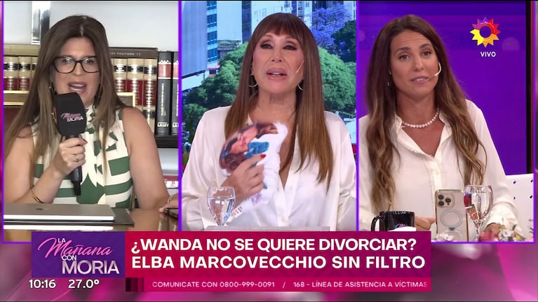Elba Marcovecchio, Moria Casán y Cinthia Fernández.
