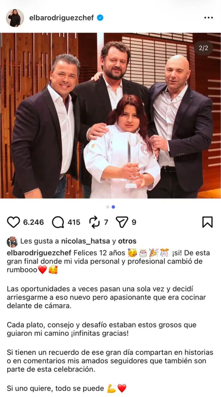 Elba Rodríguez, campeona en 2014. Fuente: Instagram
