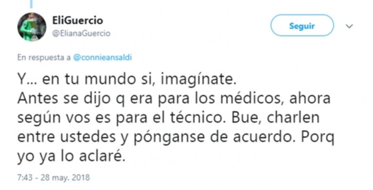Eliana Guercio y Connie Ansaldi, escandaloso enfrentamiento twittero: "Me das lástima, necesitás ayuda"
